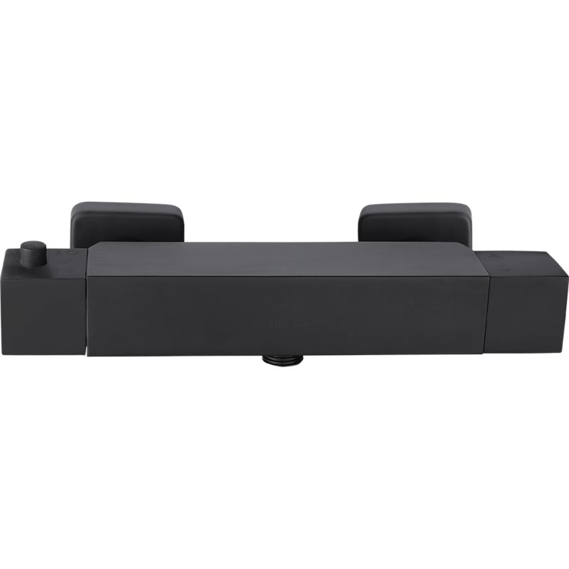 Bateria Natryskowa Laveo Ścienna Kvadrato Termostat Czarna 1 szt.