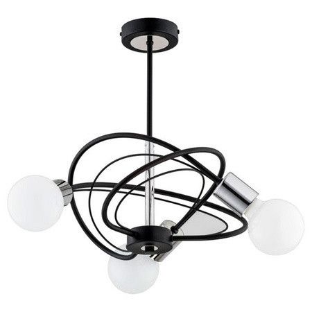 Lampa sufitowa wisząca Alfa Luer 8839 czarna-chromowana nowoczesna 3xE27 x 15W 1 szt.