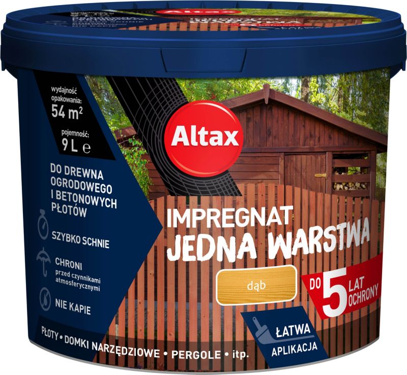 Impregnat Altax Jedna Warstwa dąb 9 l