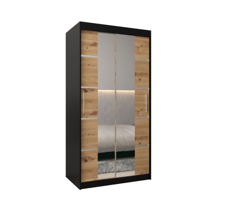 Szafa przesuwna Garderoba Abiks Verona 4 100 czarny + artisan 1 szt.