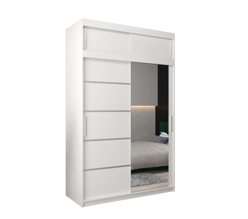 Szafa przesuwna Abiks Verona 2 150 biały + biały z nadstawką 1 szt.