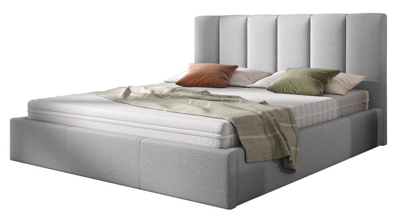 Łóżko tapicerowane MIRJAN 24 Nick stelaż drewniany 180x200 jasny szary 1 szt.