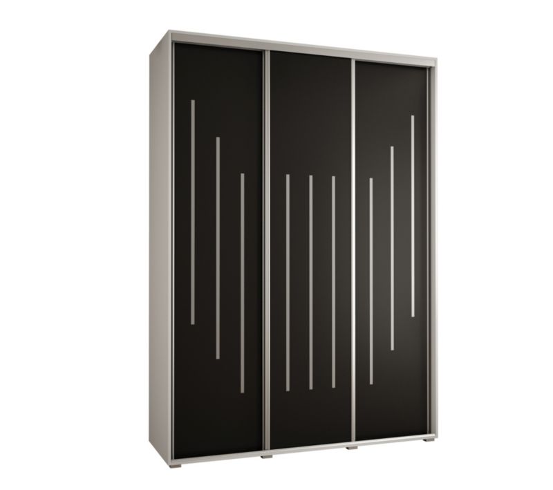 Szafa przesuwna Abiks DAVOS 8 wysoka szer.180cm gł.45cm biały/czarny/srebrny 1szt.