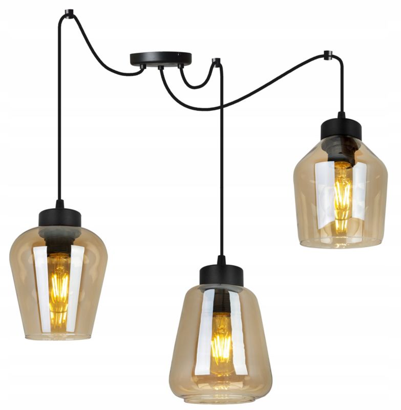 Lampa sufitowa wisząca Light Home LH Rijeka Spider 3x E27 60W miodowy 1szt