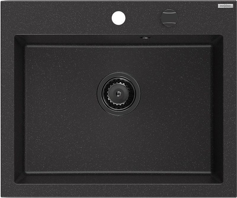 Zlewozmywak wpuszczany Mexen Elix czarny/srebrny metalik 600 x 500 mm - 6525601005-73-B