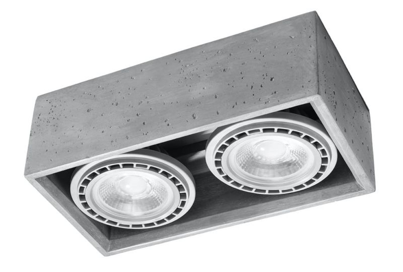 Oprawa sufitowa spot Sollux Lighting Quatro szary 2 x GU10 x 40W IP20 wym: 27 x 14 cm - 1 szt.