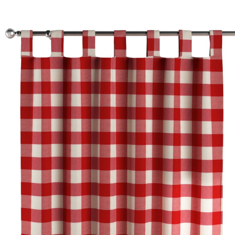 Zasłona na szelkach 1 szt. 130 x 260 cm Dekoria czerwono-biała krata (5,5x5,5cm) 1 szt.