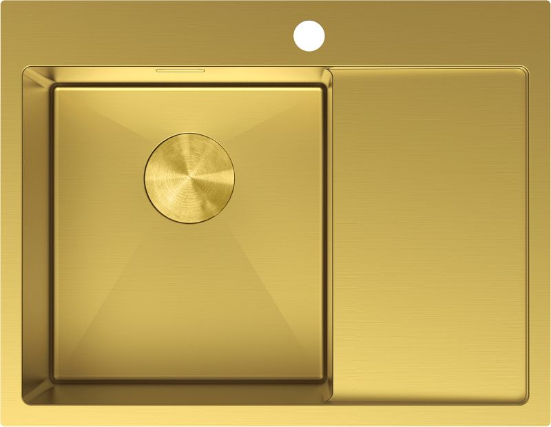 Zlewozmywak stalowy 1-komorowy Mexen Exar złoty 620x480 mm z ociekaczem lewym 1 szt.