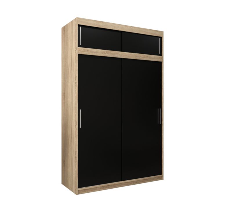 Szafa przesuwna Garderoba Abiks Tokyo 150 sonoma + czarny z nadstawką 1 szt.