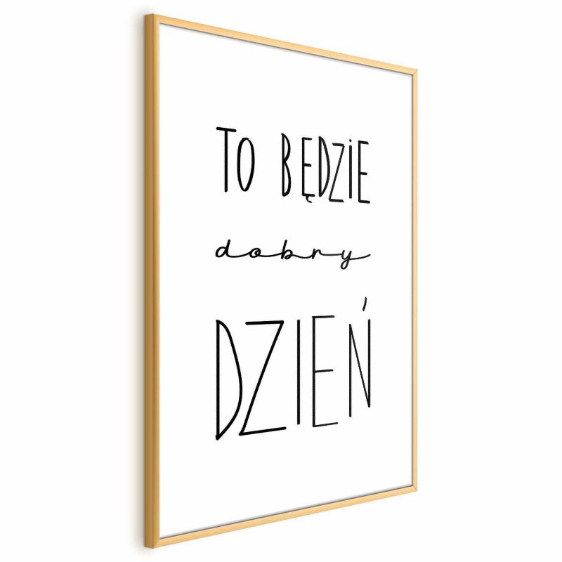 Plakat Artgeist Dobry dzień 21x30 cm z ramą złotą 1 szt