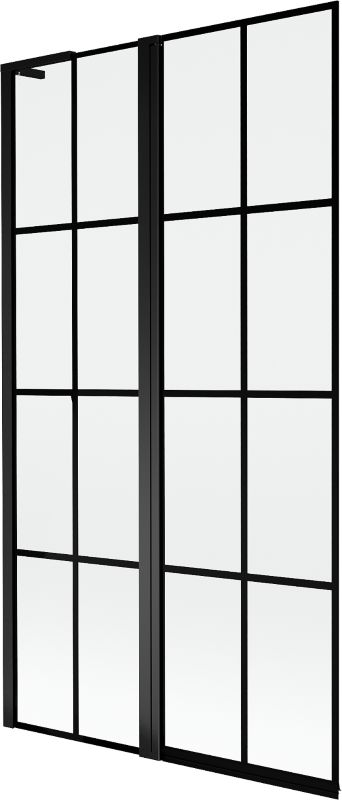 Parawan nawannowy dwuskrzydłowy Mexen Mist L czarna kratka 100x150 cm lewy 1 szt