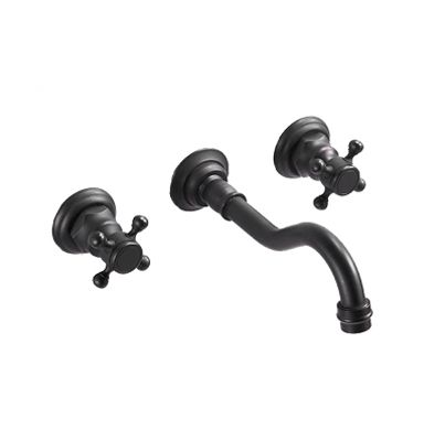 Bateria umywalkowa Lauferi SIRELLA mosiężna ścienna czarna retro 1 szt.