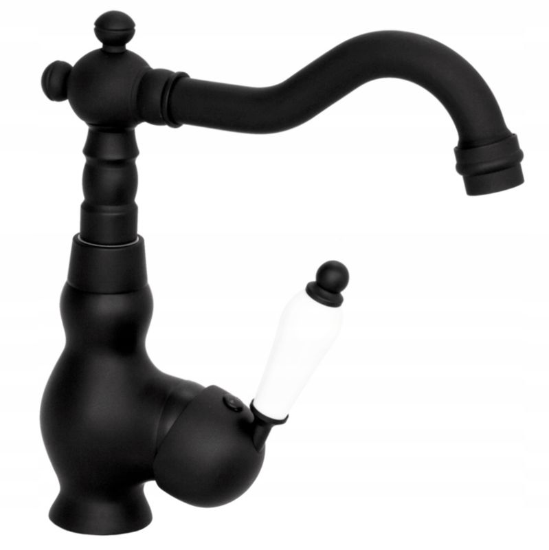 Bateria Kuchenna Stojąca Granitan Retro VI Czarna Bateria Kuchenna Umywalkowa 1 szt.