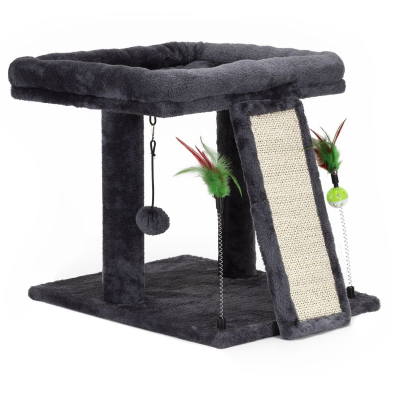 Drapak dla kota dwupoziomowy z sizalem Springos legowisko, grafitowy 1 szt.