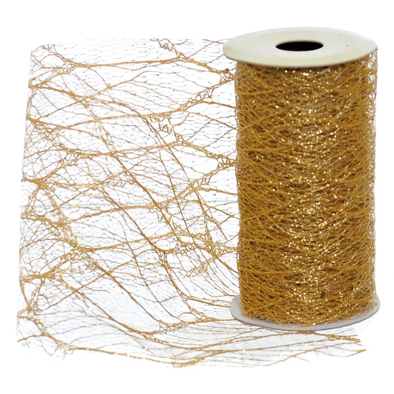 Siatka dekoracyjna Jumi brokatowa 11 cm x 2,7 m złota