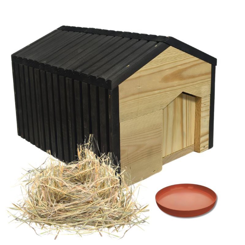 Domek dla jeża MODO24 drewniany impregnowany 25x36x27 cm z siankiem i miseczką 1 szt.