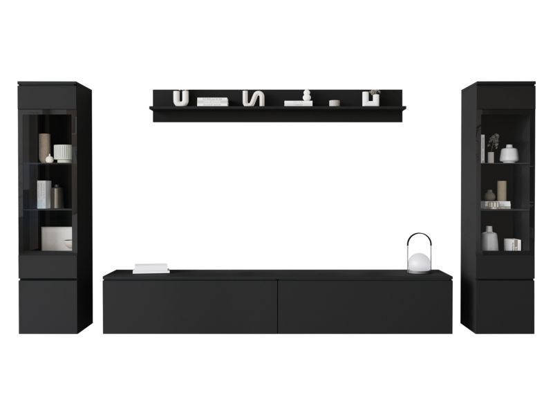 Meblościanka MIRJAN 24 Vera II czarny grafit 1 kpl.