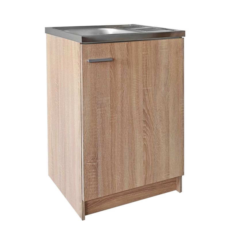 Szafka Kuchenna Stamar Stojąca Dąb Sonoma 600 x 500 mm + Zlew Deante + Syfon 1 szt