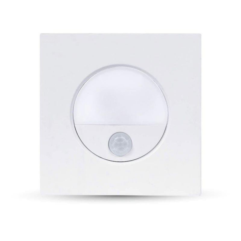 Oprawa oświetleniowa schodowa V-TAC 8035 biała LED 3W 4000K 100lm czujnik ruchu IP20 wym: 4,2 x 8,5 cm kwadratowa - 1 szt.