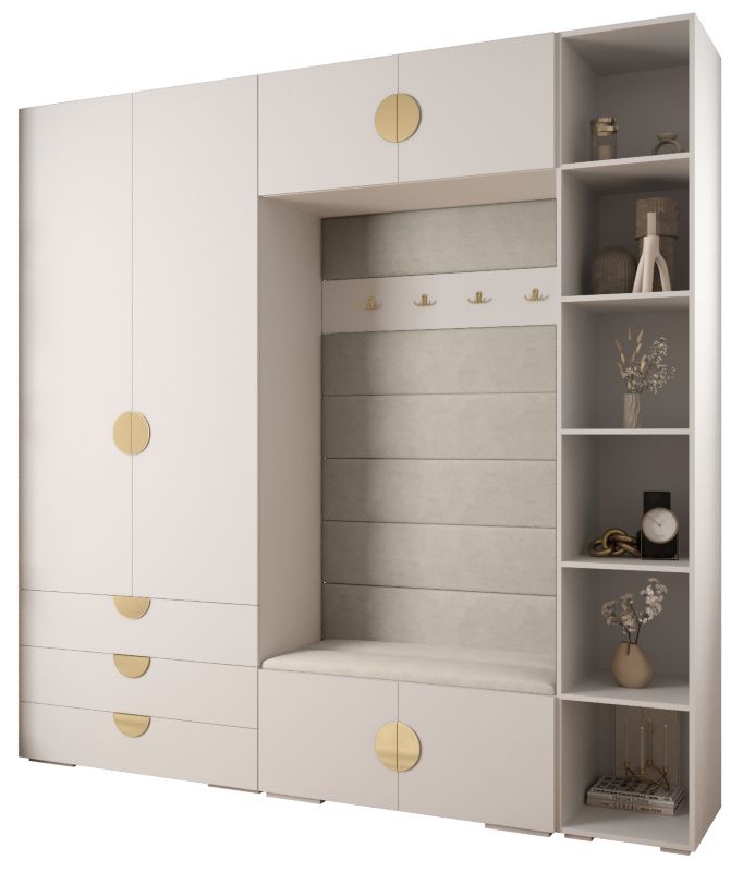 Garderoba do przedpokoju Abiks INOVA 4 Z10 biały+złoty+manila02 1 szt.