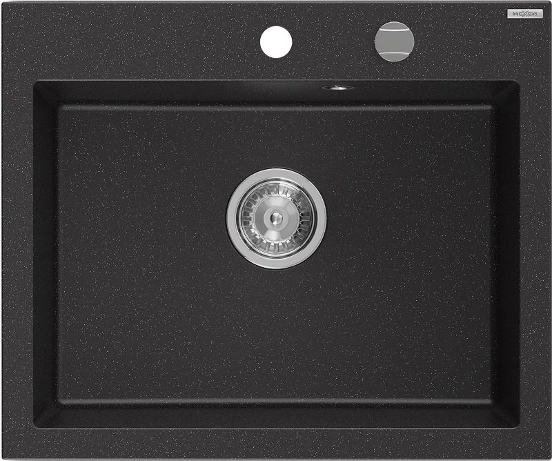 Zlewozmywak wpuszczany Mexen Elix czarny/srebrny metalik 600x500 mm - 6525601005-73