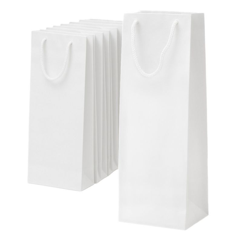 Ozdobna TORBA Prezentowa Neopak Na Wino BIAŁA Matowa 120x80x400 10 szt.