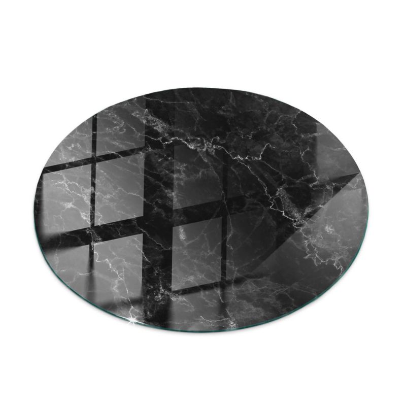 Blat szklany Tulup fi90 cm Wzór marmurowy z żyłkami 1 szt.