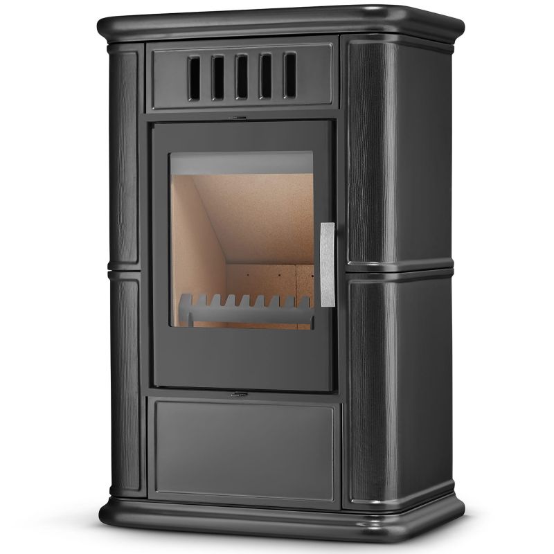 Piec kominek kaflowy piecyk koza wkład kominkowy OLBIA Grey 7,5 kW z dolotem powietrza 1 szt