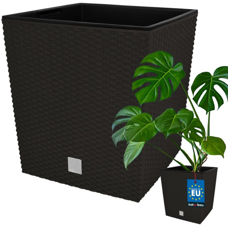 Doniczka ogrodowa KOTARBAU rattan z wkładem umbra 40x40 cm 1 szt.
