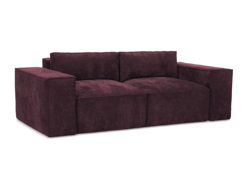 Kanapa 2-osobowa z funkcją spania LaMiaSofa Asti z tkaniny szenilowej 233x113 cm bordo 1 szt.