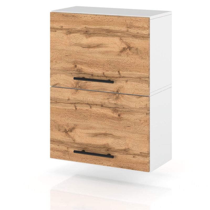 Szafka Kuchenna Hurtownia-Mebli Wisząca Klapowa W50K sPremium 50cm Biały Mat Dąb Wotan 50x32x72 cm 1szt.