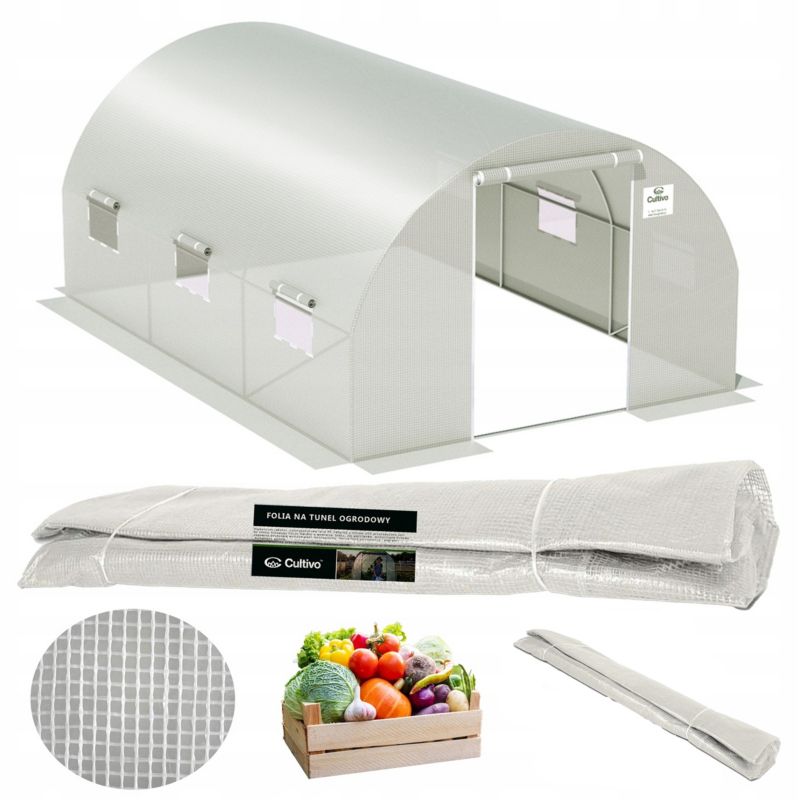 Folia Cultivo Poszycie Na Tunel Ogrodowy Szklarnia 2x4x2 Białay Uv-4 Mocna 1 szt