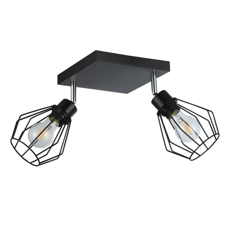 Lampa sufitowa 2x E27 LED MasterLED Otto ruchoma wisząca czarna oprawa kinkiet 1 szt.