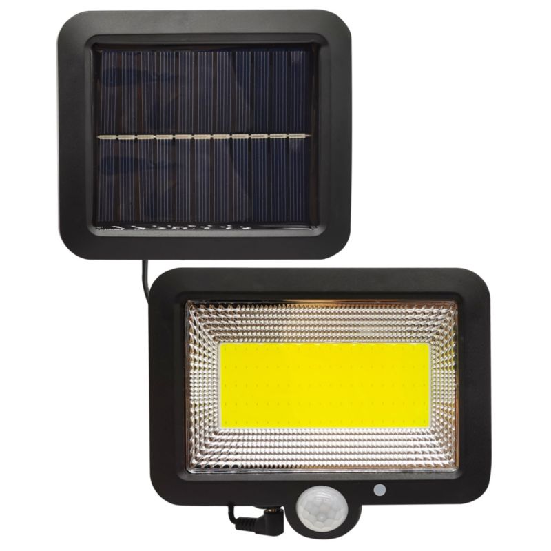 Naświetlacz solarny LED Polux czarny LED 1W 6000K 220lm czujnik ruchu IP44 wym: 11 x 15 x 2,4 cm tworzywo sztuczne - 1 szt.