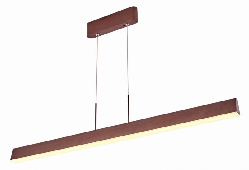 Lampa sufitowa wisząca Candellux Coconut brązowo-biała wym: 150 x 100 x 4 cm wbudowany LED 28W 1 szt.