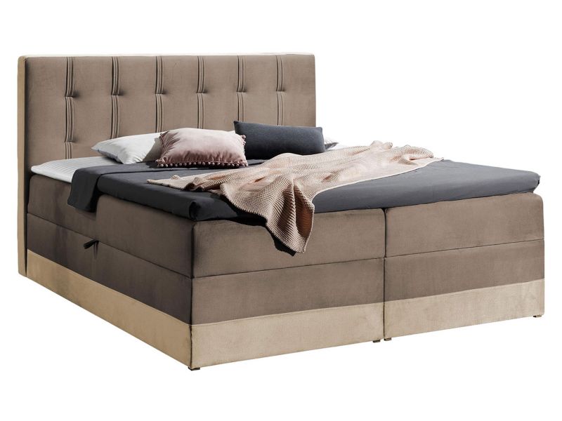 Łóżko kontynentalne MIRJAN 24 Royal 160x200 beżowy/orzechowy 1 szt.