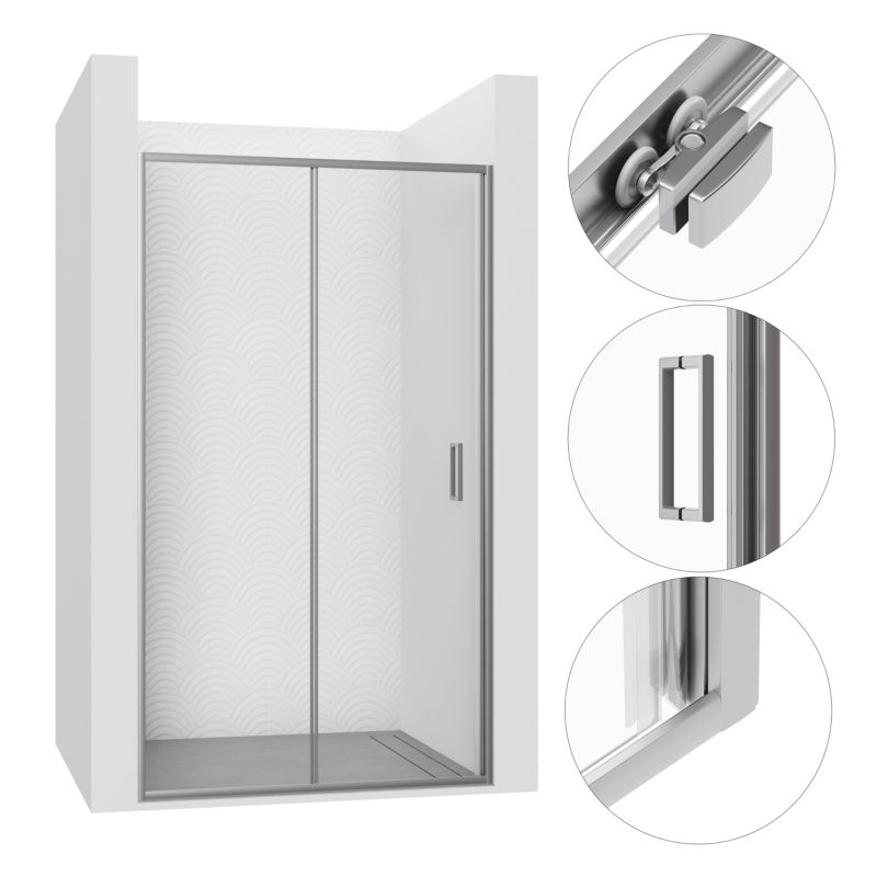 Drzwi prysznicowe 105 cm przesuwne IZARU SEVANTE chrom 1 szt.