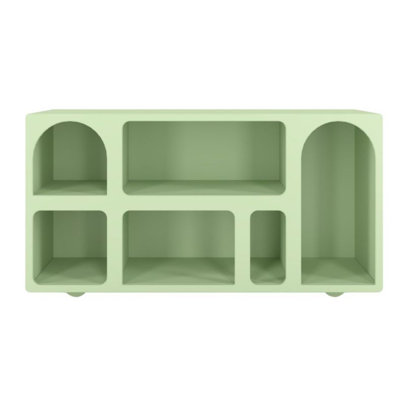 Drewniana komoda z łukami Visby OLIMPIA long zielona 1 szt.