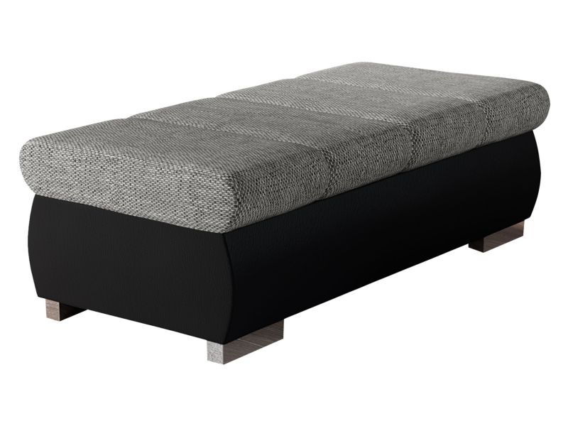 Pufa MIRJAN 24 Bangkok Duża czarna ekoskóra/ciemnobeżowa plecionka 1 szt.