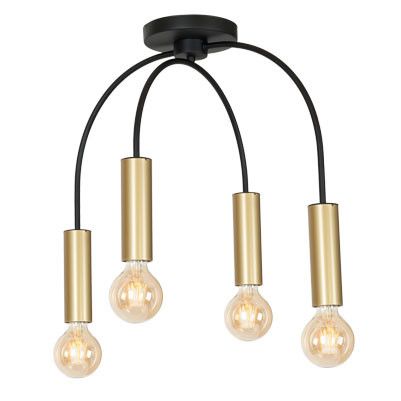 Lampa sufitowa wisząca Luminex Loppe 5061 czarny mat-złoty mat industrialna 4xE27 x 15W 1 szt.