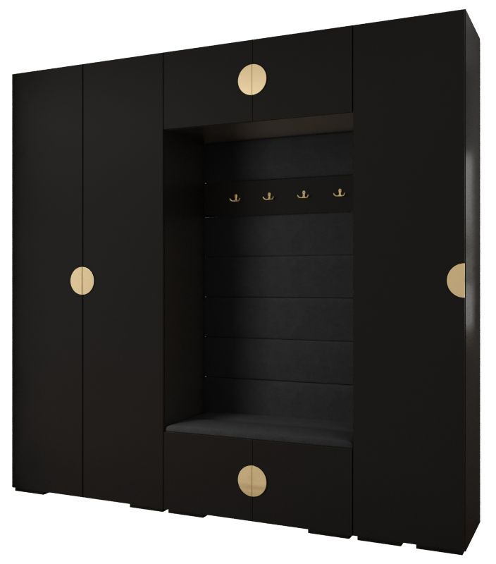 Garderoba do przedpokoju Abiks INOVA 4 Z8 czarny+złoty+manila18 1 szt.