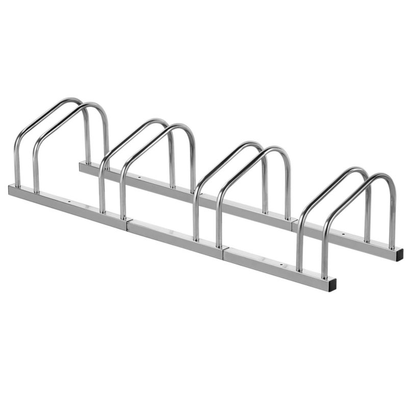 KADAX Stojak Na Rowery 4-Stanowiskowy Stalowy Srebrny