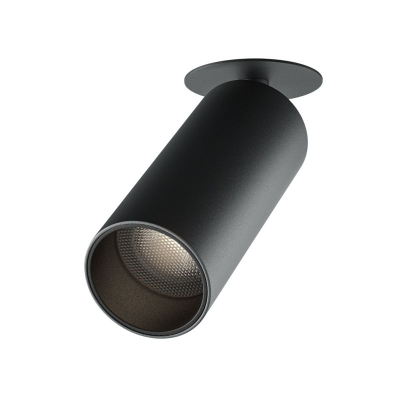 Oprawa sufitowa wpuszczana Maytoni Focus Led czarna LED 12W 4000K 1020lm ruchoma IP20 wym: 15,8 x 5,2 x 5,2 cm okrągła - 1 szt.