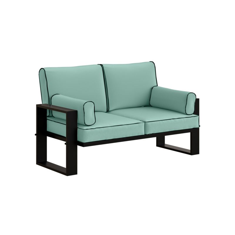 Sofa ogrodowa dwuosobowa Bettso Garten na czarnych nogach turkusowy 1szt.