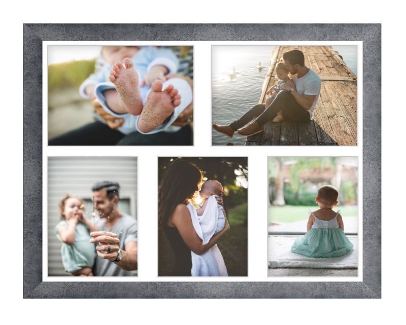 Ramka na 5 zdjęć Hekla 40x50x5 MDF galeria zdjęć beton 1szt.
