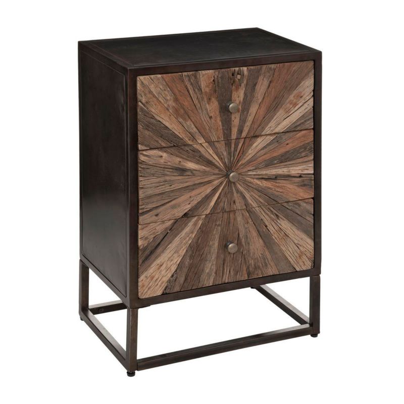 Komoda drewniana z 3 szufladami Origins Atmosphera industrialna na nóżkach 49 cm do salonu i sypialni 1 szt.