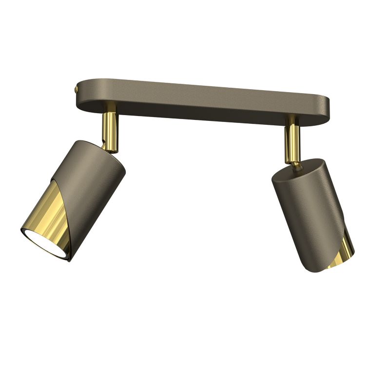 Lampa sufitowa Luminex Shift tytanowy złoto-złoty połysk Listwa z lampami 2 x GU10 x 15W wym: 17 x 24 x 5,5 cm - 1 szt.