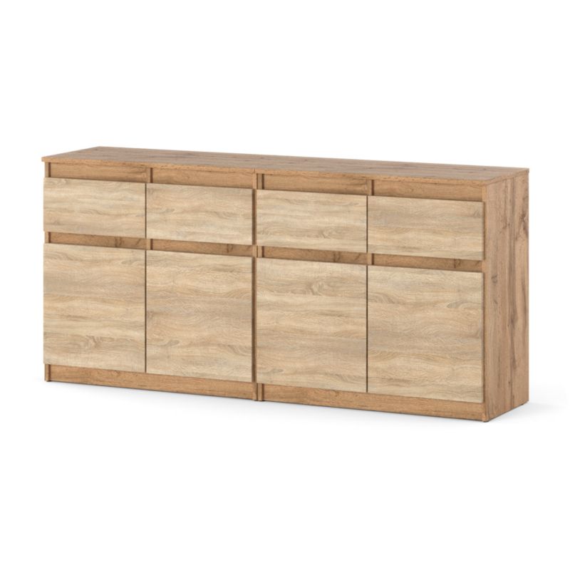 Komoda Hurtownia-Mebli Szuflady 4 Olia Mini 160cm Dąb Wotan Dąb Sonoma 160x35x75 cm 1szt.