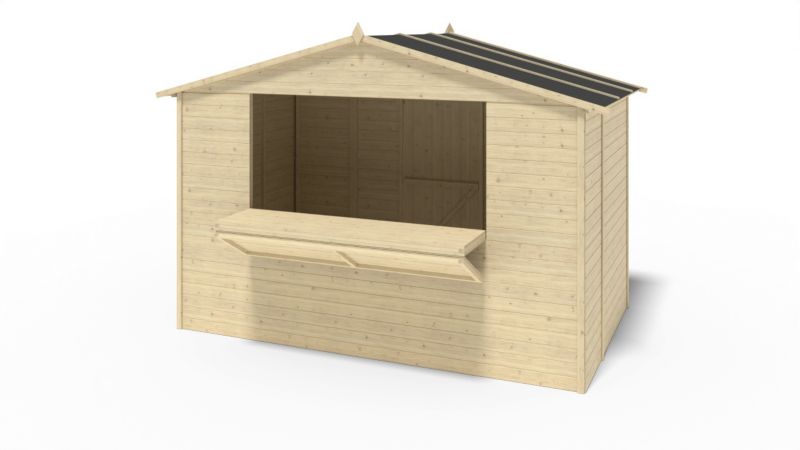 Kiosk domek handlowy ALTANKA 5,72 m2 - 3,11x1,84 m - 19 mm, drewniany, 1szt.