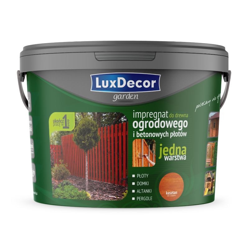 Impregnat do drewna ogrodowego Luxdecor garden, kolor kasztan, 9 l 1 szt.